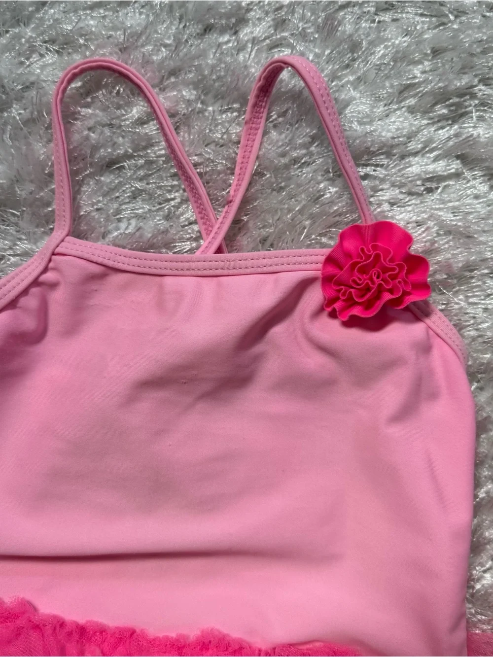 Baby Tulle Tutu Ruffle w Rosette Ballerina Swimsuit 24 months Ocean Pacific OP